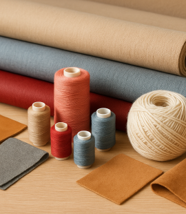 Тканини, нитки, пряжа, шкіра