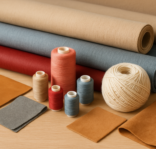 Тканини, нитки, пряжа, шкіра