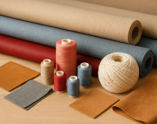 Тканини, нитки, пряжа, шкіра