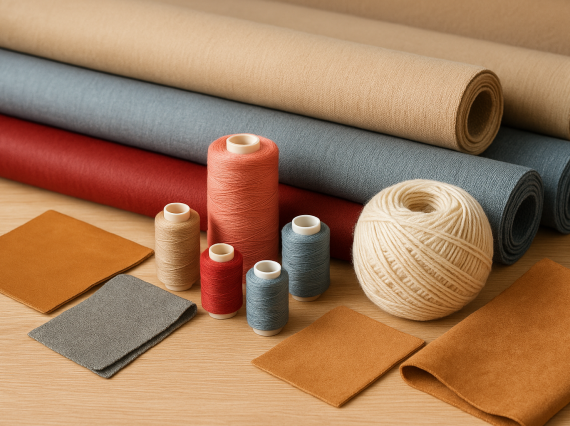 Тканини, нитки, пряжа, шкіра