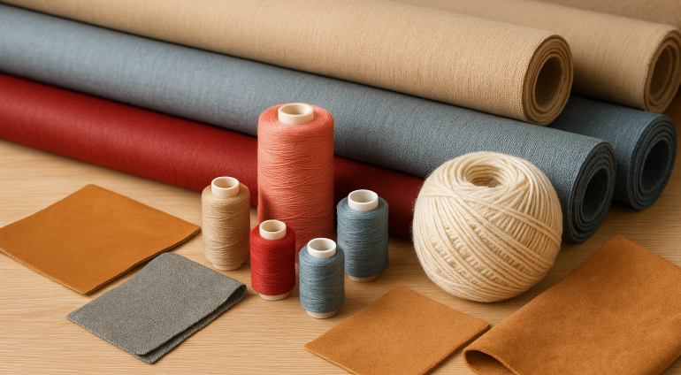 Тканини, нитки, пряжа, шкіра